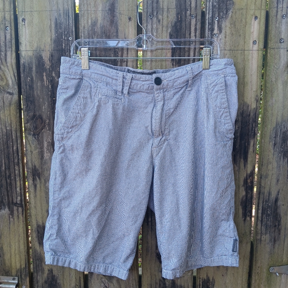 Griffith Men's Gray Checked Casual Shorts 33